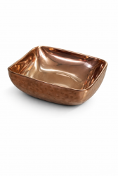  S/s Curry / Food / Serving Bowl 15x15cm Curved Hammered Pvd Rose Gold Manufacturers and Suppliers in India