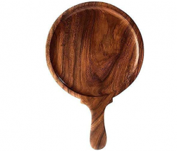  Wooden Pizza Plate Round With Handle 20 Cm (8