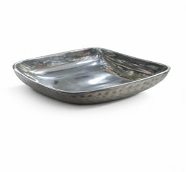 s/s Curry / Food / Serving Bowl 15x15cm Curved Hammered PVD Antique