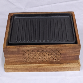  Wooden Snacks Warmer Rectangle With Black Plate in Agartala