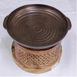  Wooden Snacks Warmer Round With Antique Plate in Agartala
