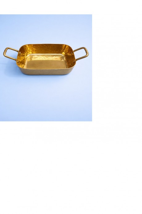 s/s Curry / Serving Bowl Singe Portion Rectangle PVD Gold