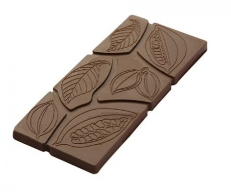 Chocolate mould tablet 30 gr leaves and cocoa bean CF 0808, CF0808, 0808