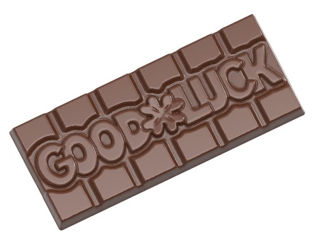 CHOCOLATE WORLD POLYCARBONATE CHOCOLATE MOULD TABLET GOOD LUCK CW12014