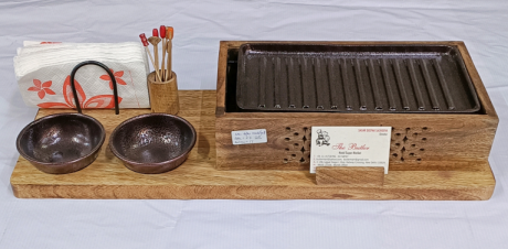 WOODEN SNACKS WARMER ANTIQUE 23X8 Inch