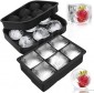 Silicone Ice Mould 1x6 Ice Cube , Silicone Ice Cube Tray Big Size Ice Cube Molds For Whiskey&Cocktails, Keep Drinks Chilled, Reusable And Bpa Free (Square Black)